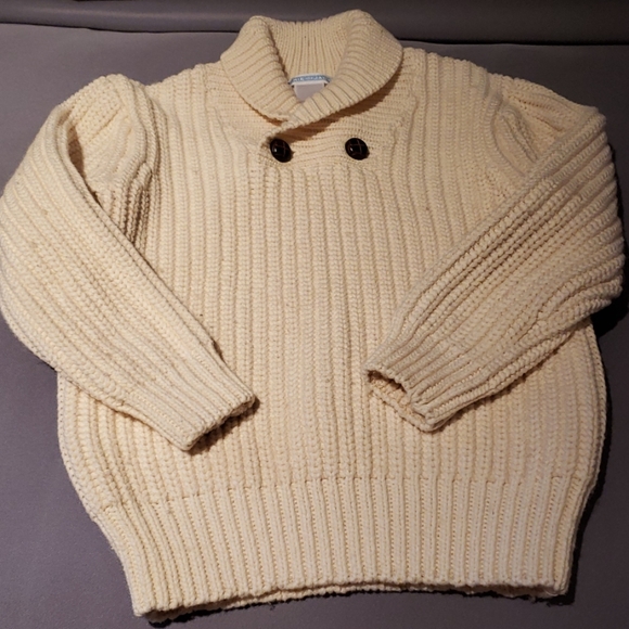 Janie and Jack Other - Boys Janie & Jack Ivory Shawl Collared Sweater